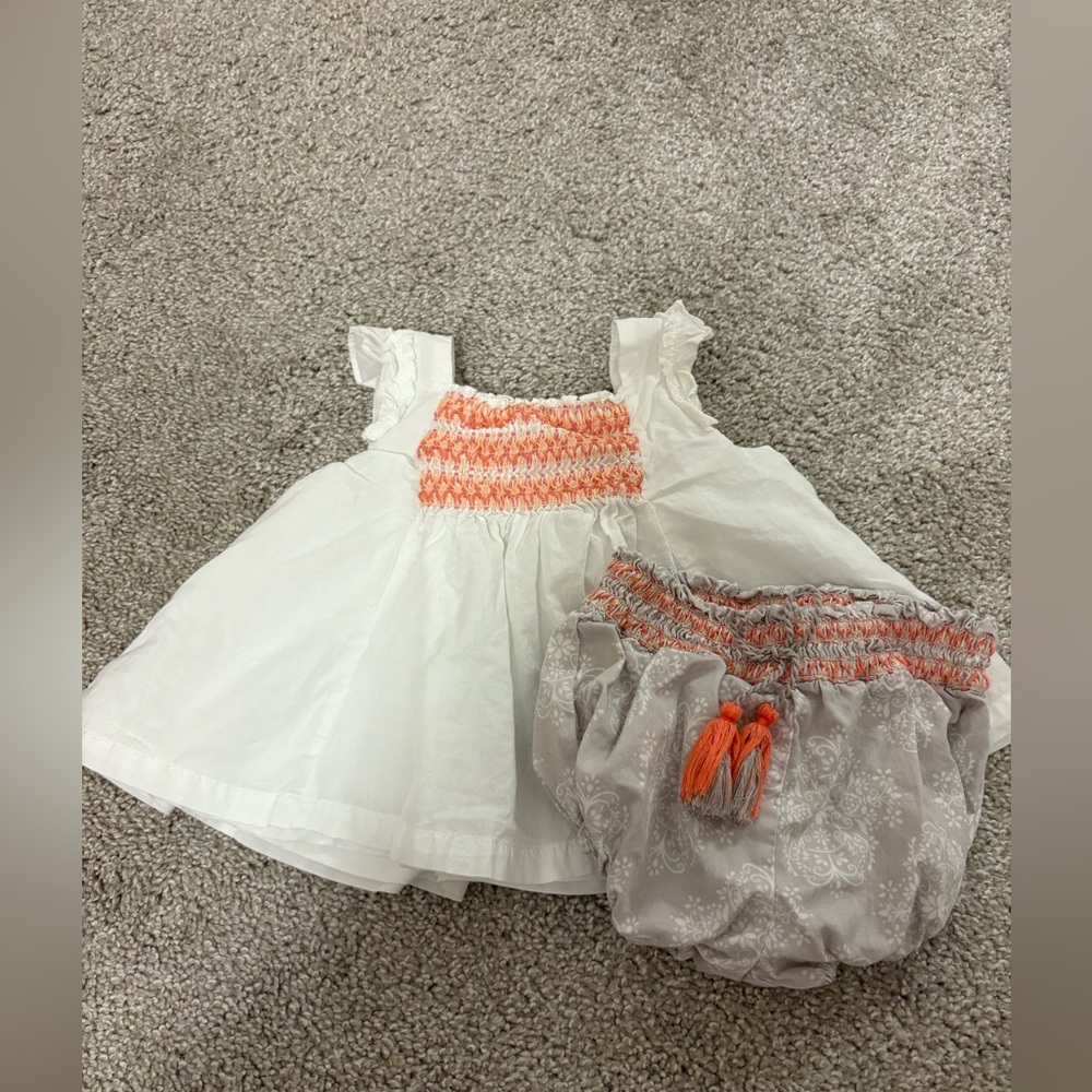 Tommy Bahama Baby Girl White Summer Dress with Bloomers